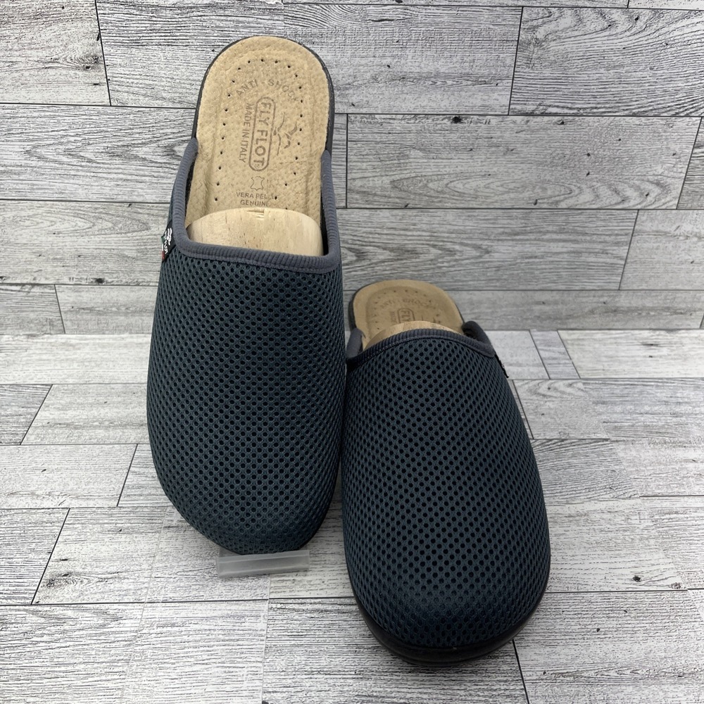 Flyflot Mules Gray Mesh Clogs Anti Shock Anatomic Shoes Women Size EU 39 US 8